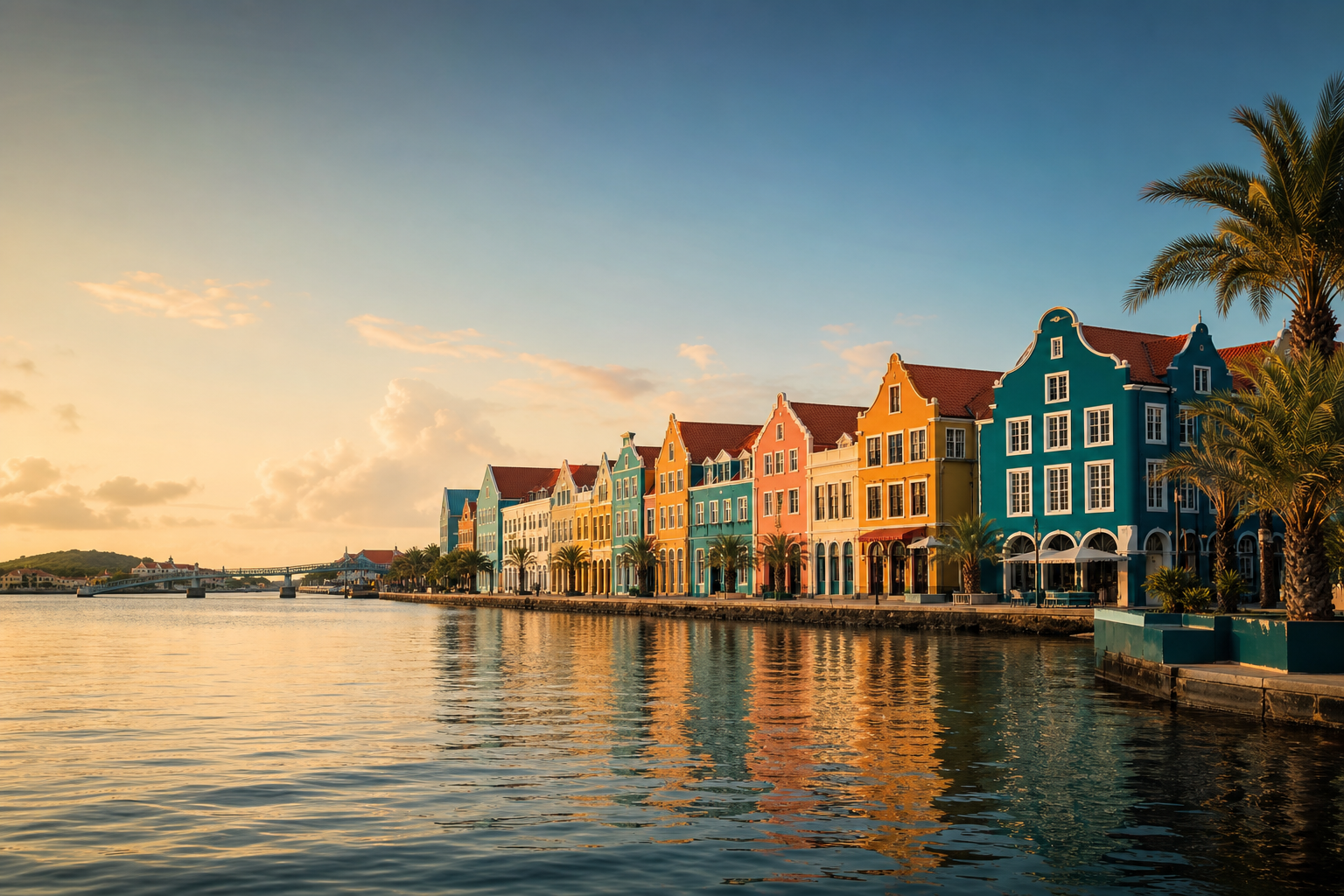 Willemstad harbour waterfront in Curaçao